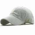 Minimalist white washed cotton baseball cap with curved brim and adjustable strap - Adjustable / White