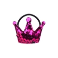 Korean style pink sequin crown hair tie for girls with elastic band and sparkling finish - Pink Sequin Crown (19)