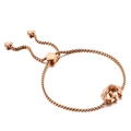 Bracelet ajustable or rose avec lettre G texture bambou et pendentifs en cœur - Style Lettre G (KB123948-KFC)