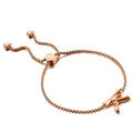 Bracelet ajustable en or rose avec un pendentif lettre K à texture bambou - Style Lettre K (KB123952-KFC)