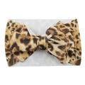 Baby headband with large bow in brown leopard print fabric for kids hair accessories - #2 Leopard