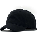 Casquette de baseball classique noire à bord court en coton avec design rétro à six panneaux - Réglable / Noir