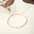 Handmade MIYUKI bead bracelet with pink seed beads and white freshwater pearls - Flesh Pink Style (BR0323)
