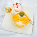 Cute PVC dessert keychain featuring colorful mango ice cream and donut charms - Style 9 - Bead Chain