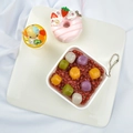 Cute PVC dessert keychain set with strawberry donut and miniature drink cup charms - Style 11 - Bead Chain