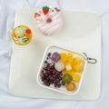 Cute PVC simulation dessert keychain with strawberry donut and mini taro ball bowl - Style 15 - Bead Chain