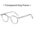 Klassische runde Brille mit transparent grauen TR-Rahmen und Blaulichtfilter - Transparentes Grau