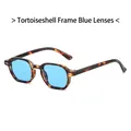 Gafas de sol retro con montura de carey y lentes de resina azul transparente - Marco Carey Lentes Azules