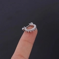 Silver copper ear cartilage stud with cubic zirconia in a punk horseshoe design - Semicircle Zircon Style (315-1#S) / Silver