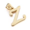Polished gold stainless steel pendant featuring a large uppercase letter Z design - Letter Z (KP54504-CD)