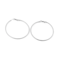 Silver large hoop earrings with spiral woven texture and minimalist style - 60*2mm Gold (KE98616-KFC)
