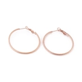 Fashionable rose gold large hoop earrings with spiral twisted texture for women - 50*2mm Rose Gold (KE98665-KFC)