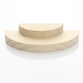 Solid wood jewelry display stand with two crescent-shaped natural wood risers - Semi-circle Tiered Tray Set