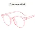 Kids round anti-blue light glasses in transparent pink vintage jelly style frames - Transparent Pink