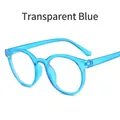 Kids round anti-blue light glasses with a transparent blue lightweight resin frame - Transparent Blue