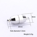 Polierter silberner Magnetverschluss für Schmuck DIY mit 20 mm Länge und 8 mm Breite - 20*8*1.5mm