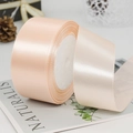 Champagne satin ribbon roll 4cm wide with silky gloss for gift and cake packaging - 4cm x 22m / 07# Champagne Pink