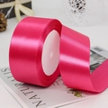 Hot pink 4cm satin ribbon roll for gift wrapping and wedding floral decorations - 4cm x 22m / 14# Rose Red