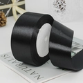 Elegant 4cm black satin ribbon roll for gift wrapping and wedding floral decorations - 4cm x 22m / 39# Black