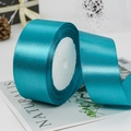 Roll of 4cm peacock blue satin ribbon with silky finish for gift wrapping and DIY crafts - 4cm x 22m / 47# Peacock Blue