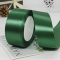 Deep green satin ribbon roll with smooth silk texture for elegant gift packaging - 4cm x 22m / 49# Dark Green