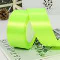 Neon green satin ribbon roll for gift wrapping with bright glossy polyester finish - 4cm x 22m / 57# Neon Green