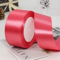 Deep pink satin ribbon 40mm roll for elegant gift wrapping and floral bouquets - 4cm x 22m / 65# Watermelon Red