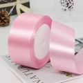 Roll of 4cm pink satin ribbon with a soft silky gloss for gift wrapping and DIY crafts - 4cm x 22m / 181# Medium Pink