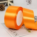 Roll of bright orange 4cm satin ribbon for gift wrapping and wedding floral decorations - 4cm x 22m / 151# Orange