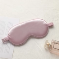 Elegant lotus pink silk satin eye mask with elastic strap for sleeping and travel use - Taro Purple