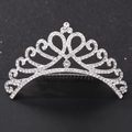 Elegante peine de corona plateado con brillantes pedrería para peinados de novia y fiesta - F026 Peine de pelo