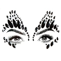 Black acrylic diamond face jewels with teardrop and oval shapes for eye decoration - BL191/Black Luxury Mystery Style
