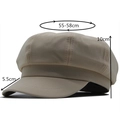 Beige satin newsboy cap for women featuring 10cm height and 5.5cm brim for sun protection - One Size / Beige