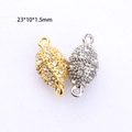 Chiusure magnetiche ovali con strass in oro e argento per bracciali gioielli DIY - 10mm / Oro