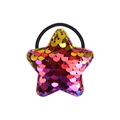 Star-shaped hair tie with colorful gradient sequins and black elastic rubber band - Colorful Gradient Sequin Star (13)
