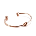 Roségoldener Knoten-Armreif mit Goldperlen und minimalistischem offenem Design - Roségold (KB129467-Z)