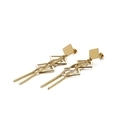 Modieuze gouden geometrische ruit oorbellen met lange slangenketting kwastjes voor dames - Gouden Stijl (KE90291-KFC)