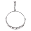 Pulsera de cuentas de plata pulida con cadena veneciana y cierre deslizante ajustable - Pulsera de Cuentas Ajustable / Color Acero (KB145336-Z)