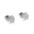 Pendientes de elefante de acero inoxidable con pequeños diamantes para mujeres y niñas - Color Acero (KE86560-K)