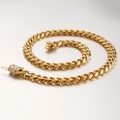 Cadena cubana dorada de estilo hip hop con hebilla adornada con brillantes cristales - 55cm / Con Circonitas Dorado