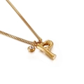 18K gold plated necklace with letter P pendant and cubic zirconia on box chain - Letter P (KN91797-KFC)