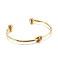 Damen Armreif aus 18K vergoldetem Titanstahl mit Knotendesign und Goldperlen - Gold (KB129466-Z)