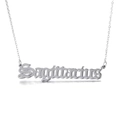 Silver Sagittarius zodiac pendant necklace in polished stainless steel for women - Sagittarius