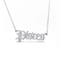 Modern silver stainless steel necklace with Gothic Pisces zodiac pendant design - Pisces