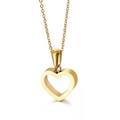 Collana minimalista in acciaio inossidabile placcato oro 18k con pendente a cuore cavo - Oro