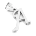 Polierter silberner Edelstahl Buchstabe A Anhänger mit schlichtem Metall-Finish - Buchstabe A (KP54505-CD)