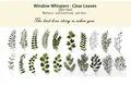 Nature collection series sticker pack showing 20 botanical watercolor green leaf designs - Window Secret-Clear Leaf