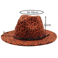 Orange leopard print fedora hat with black buckle belt and 56-59cm circumference - Adjustable / Orange Red