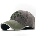 Berretto da baseball retrò in cotone lavato con ricamo CANADA e cinturino regolabile - Regolabile / Verde