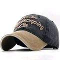Berretto da baseball in cotone lavato vintage con ricamo e visiera curva classica - Regolabile / Nero